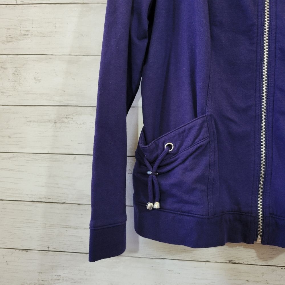 Zenergy by Chico's Size 0 4\6 S Full Zip Purple Jacket Drawstring Detail Pockets - Picture 4 of 8